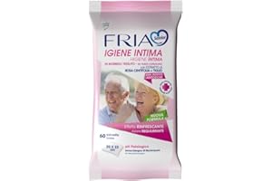 Chusteczki do higieny intymnej dla osób starszych - z ekstraktami z róży Centifolia i lipy - działanie równoważące - bezzapachowe, rozmiar: 60 chusteczek - FRIA Senior
