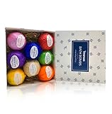 Vitanass 8 Handmade Vegan Bath Bombs Kit/Gift Set - Nature Essential Oil - Organic Shea & Coco Butter Dry Skin Moisturize - Spa Bomb Fizzies - Add to Bath Bubbles, Basket, Bath Beads - Bath Pearls