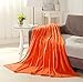 Bedding Extra Soft Coral Fleece Blanket Lightweight Thickening Throw/Bed Blanket Pure Color Blanket Bright Orange Throw(47"X79")