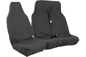 Carseatcover-UK® XTRA HEAVY DUTY RUGGED Waterproof Van Seat Covers - Single + Double [CHOICE OF 6 COLOURS] [BLACK]