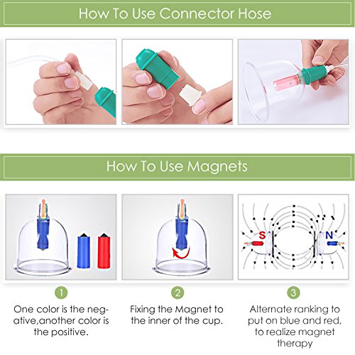 Chinesische Schröpfen Physiotherapie Set bei DigHealth, 12 Schröpfgläser mit Vakuumpumpe und Ventil, Naturheilkunde Selbstbehandlung Massage für Rückenschmerzen, Cellulite, Gesicht, Abnehmen, Bauch - 5