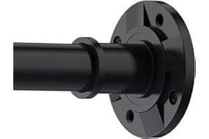 PADPURE Matte Black Extendable Shower Curtain Rod Tension Pole, 75cm-197cm Curtain Poles No Drilling Adjustable Shower Curtain Rail Extendable for Kitchen Cupboard Bathroom Window