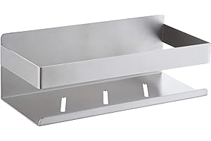 HomeHeng Mensola Doccia Autoadesivo Mensole Bagno Portaoggetti Mensola per Doccia Acciaio Inossidabile Nichel Spazzolato,N07-BN