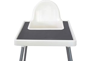 Sodatch 100% Food Grade Silicone High Chair Mat - BPA-Free (Dark Grey) - Compatible with IKEA Antilop Highchair