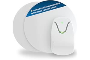 Babysense Baby Monitor Avvisi in Tempo Reale per Mancanza di Respiro, Notifiche di Irregolarità Respiratoria, Certificato Medico, Copertura Completa del Letto con 2 Sensori