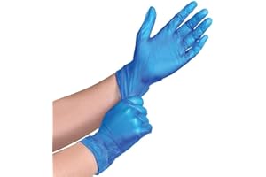 ACCURATE pack of 100 Disposable Vinyl Gloves/Powder Free/Extra Strong/multi-Purpose use Colour - Blue