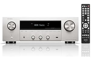 Denon DRA-900H - Amplificatore AV a 2,2 canali, 145 W, 8 K, con HEOS integrato, colore: Argento