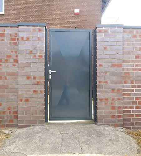 Pforte Tür Eingangstor Gartentor Hoftor Grau Beschichtet 105cm x180cm Sandbach - 3