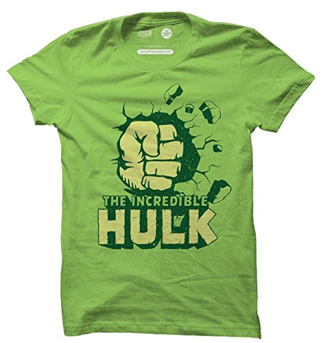 The Souled Store Avengers: Hulk Incredible Superhero Graphic Printed Green Cotton T-Shirt for Men Women and Girls