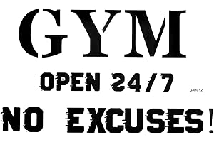 SUPERDANT Gym Wall Sticker Open 24/7 No Excesses Wall Sticker DIY Wall Sticker Gym Decoration Vinyl Wall Sticker for Exercise Room Living Room Bedroom Gym Sports Poster 58 x 35.5 cm