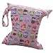 Baby Infant Waterproof Zipper Reusable Cloth Diaper Bag (Colorful Owl Pattern Pink)
