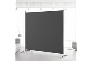 Kokorona 1 Panel Room Divider, 6FT Tall Folding Privacy Screen Wall Dividers, Portable Privacy Screen Freestanding Room Divider for Room Separation, Grey, 180cm Lx 180cm W