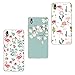 Produktbild Reshias BQ Aquaris X/X PRO Hülle 3PC Blumen und Kräne Weichem Silikon [Scratch-Resistant] Clear Bumper Handy Tasche Telefon Etui TPU Schale für BQ Aquaris X/X PRO mit EIN Einhorn Schlüsselanhänger