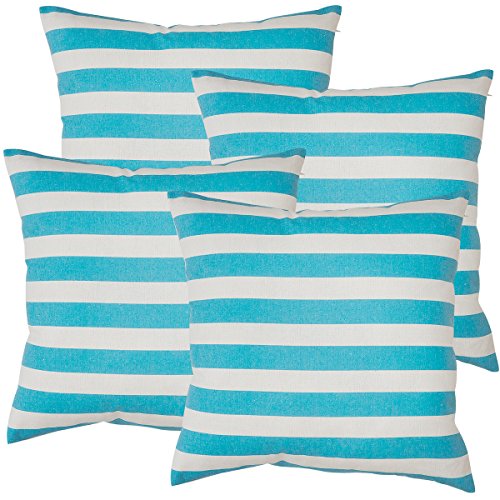 Avanzza 4er-Set Kissenhülle / Kissenbezug 50x50 cm in Türkis für Kissen, Sofakissen / Sofa Kissen und Dekokissen / Deko Kissen aus der Linie Decor Chic