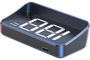 URPIZY Display HUD per auto, tachimetro digitale GPS, display MPH, tachimetro, rilevatori di autovelox per auto, interfaccia USB Plug and Play, adatto per tutti i veicoli (KM/H)