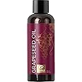 100% Pure Grapeseed Carrier Oil Natural Skin Care For Massage Therapy Detox Healthy Hair Growth Daily Moisturizer Rich in Vitamin A E K Omega 3 Fatty Acids for Acne Wrinkles Dark Circles and Collagen