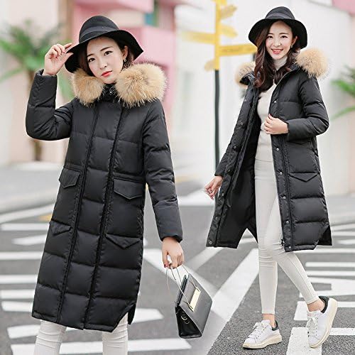 GK-Hair collar down jacket winter knee fashion lengthen?black?M
