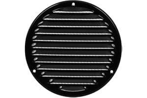ABOUT VENT Ø 160mm Rejilla de Ventilación de Acero Negro con Mosquitera - Rejillas de Ventilación Metálicas
