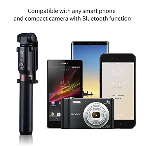 ASEL Bluetooth Selfie Stick Stativ, 2 in 1 Selfie-Stangen mit Bluetooth-FernauslÃ¶ser, Ausfahrbar Kabelgebunden Stab mit Monopod Erweiterbar 360Â° Rotation fÃ¼r iPhone 6 6s 7 7plus, Samsung, Smartphone