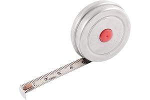 AASONS 2m Stainless Steel Tape Rule Pocket Tricles Measuring Tape Silver Tone Metal Self Retracting Long Measurement Tape Mini Round Shape Measure Scratch And Fade Resistant 2 meters (Pack Of 1)