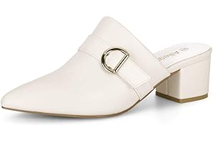 Allegra K Femmes Bout Pointu Bloc Talon MuChauss