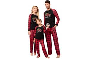 Clearlove Christmas Familien Weihnachten Pyjama Set Weihnachten Schlafanzug Langarm Zweiteiliger Set Sleepwear Nachtwäsche für Familien