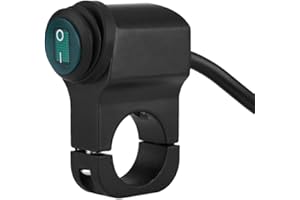 ARAMOX Motorcycle Handlebar Switch, 12V Universal 22mm Motorcycle Waterproof Handlebar Switche Headlight Fog Light ON-OFF Button Switch