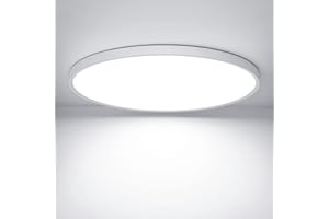 OUILA LED Deckenleuchte Flach Rund - Deckenlampe LED 24W 6500K 2600LM IP44 Wasserdichte Badezimmer lampe, Küchenlampe Deckenleuchte Kaltweiß für Küche Bad Schlafzimmer Flur Keller, Durchmesser 30cm
