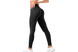 Neteson Leggins Sportivi Donna Vita Alta Scrunch Butt Leggings Palestra Push Up Pantaloni Yoga Controllo della Pancia Opaco Elastici Anticellulite Leggings