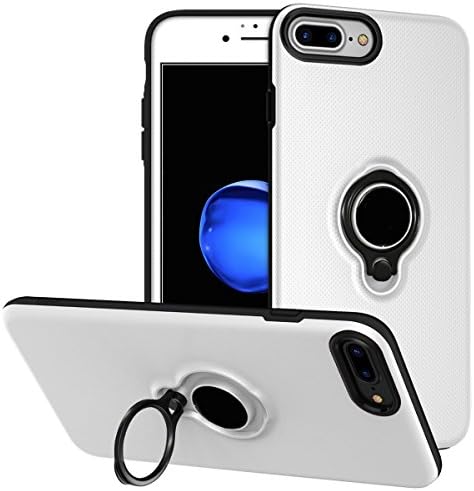 2500 mAh Battery Case for iPhone 8 / 7 / 6S / 6 Case with Ring Holder Kickstand Function, Rechargeable External Battery Portable Power Charger Protective Charging Case for iphone (4.7inch) - White