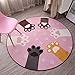Produktbild LUYIASI- Nordic Fashion Fußmatten Grauer Runder Teppich Wohnzimmer Couchtisch Teppiche Schlafzimmer, Arbeitszimmer, Club, Non-Slip mat (Farbe : A, größe : Diameter 80cm)