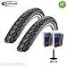 Produktbild 01022621SKDV 2 x Schwalbe Marathon Mondial Fahrraddecke Reflex Schwarz + 2 Schläuche DV13 Dunlopventil - 50-559