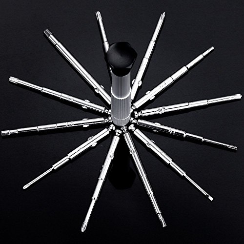Mini Schraubendreher Set,Drillpro 13-teilig Magnetische Präzisions Schraubendreher Reparatur Werkzeug set,Magnetisierbar, Torque, Schlitz, Kreuzschlitz, Etui in Lederoptik für Handy PC Laptop Macbook - 3
