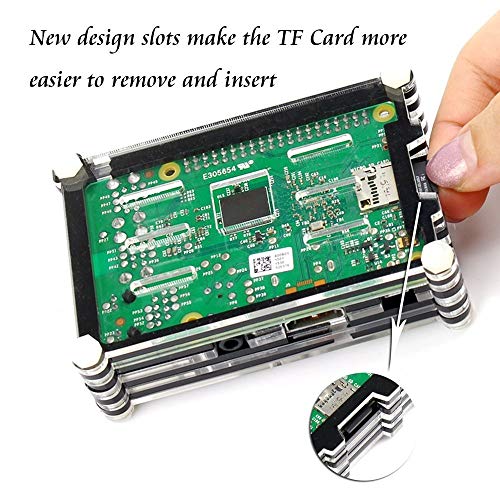 4 en 1 kit profesional para Raspberry Pi 3   Raspberry Pi Modelo B 2  arco iris en rodajas 9 Capas caja de la caja de refrigeraci  n   cable USB Mini Fan   Micro con giro   encendido  fresco