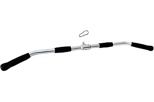 QIBYLIFT Barbell Multi-Exerciser Cable Attachment For Cable Machines, Lat Pull Down Bar Cable Machine Attachments, Tricep Press Down Bar, Revolving Straight Curl Bar with Rotating Grips