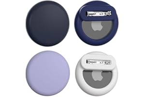 Alsukeay 4 Pack Holder for AirTag Kids Hidden Silicone Case Cover with Safety Pins for Children Elderly Pets Backpack Luggage (4 Colors) (Black/Blue/White/Purple)