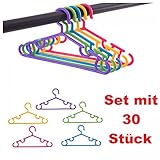 30 bunte Kinder-Kleiderbügel aus Plastik