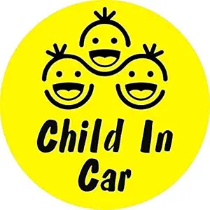 ISEE 360 Child in Car Logo Baby On Board Vinyl Decal Car Sticker Rear Window (11.5 cm x 11.5 cm)(Yellow)