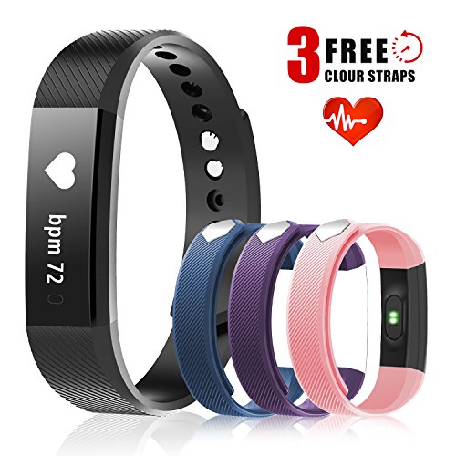 Montre Connectée, WiMiUS Bracelet Connecté avec 4 Couleurs Podomètre Fitness Tracker d'Activité avec Cardiofréquencemètre Smartwatch Sport Femme Homme Enfant Etanche IP67 Cardio Bluetooth pour iPhone Samsung Huawei Android iOS Smartphone