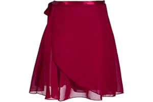 LNNXSZ Chiffon Gonnellino Danza Gonna in Chiffon di Danza Classica Gonna in Chiffon di Colore Puro con Stampa Floreale Body for Danza Classica Donna Ragazza (Color : W-Red, Size : S(Height 60-120cm))