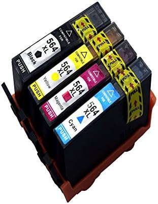 Komada 4 x Hign Quality Compatible HP564XL(1BK+1C+1M+1Y) Ink Cartridge Compatible with Photosmart D5445/D5460/D5463/D5468/C5324/C5370/C5373/C5380/C5383/C5388/C5390 C5393/C6340/C6350/C6380/C6375/B8550/C6324/D5400/D7560/5510/5511/5512/5514/5515/5520/5522/ 5525/6510/6512/6515/6520/7510/7515/7520/B109a/B109n/B110a/B110c Printer.