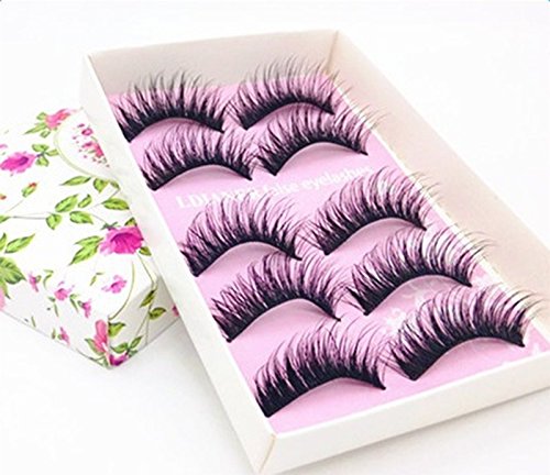 5 Paar Wimpern Professional Damen Künstliche Wimpern für Make-up Eyelasches - 5