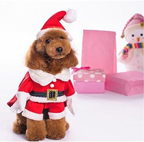 Evergreens Christmas Man Design Flannel Pet Dogs Cos Coat With Hat Size L