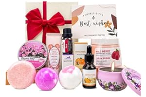 DORBOKER Pamper Gifts for Women Birthday, Get Well Soon Hamper Set, Self Care Thank You Gift Basket, Bath Set Care Package for Her, Ladies Spa Gift Set For Mum Sister Best Friend, Mothers Day Present