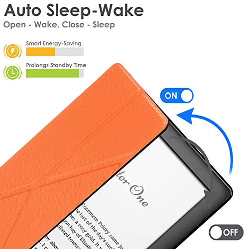 Forefront Cases Smart Hülle für Kindle 2019 | Magnetische Schutzülle Cover Ständer für Amazon Kindle (10. Generation - 2019 Modell) | Origami Design & Auto Schlaf Wach | Elegant Dünn Leicht | Orange