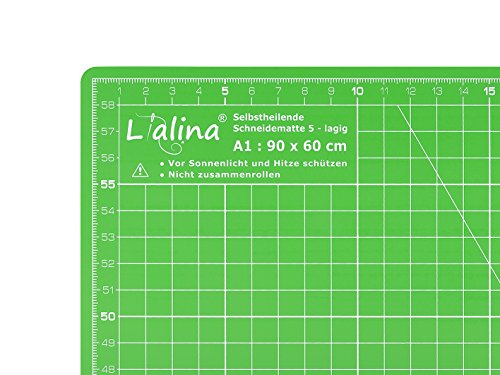 Lialina   Base de corte con superficie auto regenerativa  tama  o A1 90 x 60 cm  bicolor Verde y Azul claro