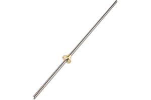 DIYEENI Accesorios para Impresora 3D, T8, husillo roscado Trapezoidal, Tornillo de Plomo + Tuerca T8, Paso 2 mm, Alambre de Tornillo 8 mm, Acero Inoxidable, para Motor Paso a Paso (400 mm)