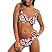 Produktbild H.I.S HIS Damen Bügel-Bikini rot weiß hellblau Blumenmuster Hibiskus Blüten Bademode Gr. 38 M/C-Cup