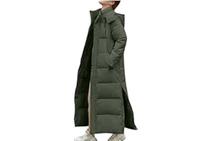 Yolimok Maxi Puffer Jacket for Women UK Longline Padded Coat Long Hoodie Winter Warm Quilted Padded Jacket Hooded Long Parka Coats Down Coat With Removable Hood for Ladies