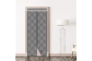 LOMUG Termiczna zasłona na drzwi, ochrona przed zimnem, 90 x 200 cm, termiczna ochrona przed zimnem, do wnętrz, magnetyczna, zasłona termiczna na drzwi, bez wiercenia, ochrona przed zimnem, drzwi